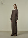 SWAYING 24 Early Spring Long Sleeve Cashmere Dress SW-SW25PS2L06-ZONG Brown SW25PS2L06